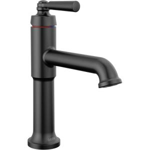 imageDelta Faucet Saylor Matte Black Bathroom Faucet Single Hole Bathroom Faucet Single Handle Bathroom Sink Faucet Black Diamond Seal Technology Drain Assembly Matte Black 536BLMPUDSTMatte Black