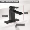 imageDelta Faucet Ara Single Hole Bathroom Faucet Brushed Nickel Waterfall Faucet Single Handle Metal Drain Assembly Stainless 568LFSSMPU 763 x 156 x 519 inchesMatte Black
