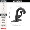 imageDelta Faucet Arvo PullDown Single Hole Bathroom Faucet Matte Black Bathroom Sink Faucet Bathroom Faucet with Pull Out Sprayer Single Handle Bathroom Faucet Matte Black 15840LFBLPD
