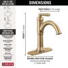 imageDelta Faucet Saylor Single Hole Bathroom Faucet Gold Bathroom Faucet Single Handle Bathroom Sink Faucet Diamond Seal Technology Drain Assembly Champagne Bronze 535CZMPUDSTChampagne Bronze