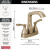 imageDelta Faucet Stryke Matte Black Bathroom Faucet Centerset Bathroom Faucet Diamond Seal Technology Metal Drain Assembly Matte Black 25776BLMPUDSTLumicoat Champagne Bronze
