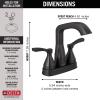 imageDelta Faucet Stryke Matte Black Bathroom Faucet Centerset Bathroom Faucet Diamond Seal Technology Metal Drain Assembly Matte Black 25776BLMPUDSTMatte Black
