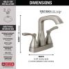 imageDelta Faucet Stryke Matte Black Bathroom Faucet Centerset Bathroom Faucet Diamond Seal Technology Metal Drain Assembly Matte Black 25776BLMPUDSTStainless