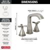 imageDelta Faucet Stryke Widespread Bathroom Faucet 3 Hole Matte Black Bathroom Faucet with Cross Handles Diamond Seal Technology Metal Drain Assembly Matte Black 357766BLMPUDSTLumicoat Stainless