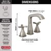 imageDelta Faucet Stryke Widespread Bathroom Faucet 3 Hole Matte Black Bathroom Faucet with Cross Handles Diamond Seal Technology Metal Drain Assembly Matte Black 357766BLMPUDSTStainless