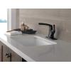 imageDelta Faucet Vesna Matte Black Bathroom Faucet Single Hole Bathroom Faucet Single Handle Bathroom Faucet Drain Assembly Matte Black 15789LFBLSpotshield Brushed Nickel