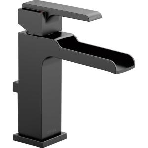 imageDelta Faucet Ara Single Hole Bathroom Faucet Brushed Nickel Waterfall Faucet Single Handle Metal Drain Assembly Stainless 568LFSSMPU 763 x 156 x 519 inchesMatte Black