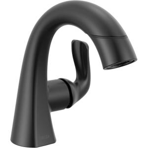 imageDelta Faucet Arvo PullDown Single Hole Bathroom Faucet Matte Black Bathroom Sink Faucet Bathroom Faucet with Pull Out Sprayer Single Handle Bathroom Faucet Matte Black 15840LFBLPD