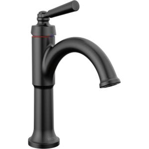 imageDelta Faucet Saylor Single Hole Bathroom Faucet Gold Bathroom Faucet Single Handle Bathroom Sink Faucet Diamond Seal Technology Drain Assembly Champagne Bronze 535CZMPUDSTMatte Black