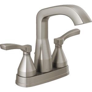 imageDelta Faucet Stryke Matte Black Bathroom Faucet Centerset Bathroom Faucet Diamond Seal Technology Metal Drain Assembly Matte Black 25776BLMPUDSTLumicoat Stainless