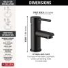 imageDELTA 559LFBLGPMPP Modern Handle Lavatory Faucet Single Hole Matte BlackMatte Black