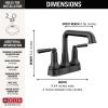 imageDelta 2536MPUDST Saylor 12 GPM Centerset Bathroom Faucet with PopUp Drain Assembly and Diamond Seal Valve Technology  Champagne BronzeMatte Black