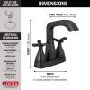 imageDelta Faucet Stryke Gold Bathroom Faucet Centerset Bathroom Faucet with Cross Handles Diamond Seal Technology Metal Drain Assembly Champagne Bronze 257766CZMPUDSTMatte Black