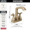 imageDelta Faucet Stryke Gold Bathroom Faucet Centerset Bathroom Faucet with Cross Handles Diamond Seal Technology Metal Drain Assembly Champagne Bronze 257766CZMPUDSTLumicoat Champagne Bronze