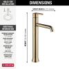 imageDelta Faucet Trinsic Vessel Sink Faucet Matte Black Bathroom Faucet Single Hole Bathroom Faucet Diamond Seal Technology Matte Black 759BLDSTChampagne Bronze