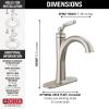 imageDelta Faucet Woodhurst Single Hole Bathroom Faucet Single Handle Bathroom Sink Faucet Black Diamond Seal Technology Drain Assembly Matte Black 532BLMPUDSTStainless