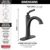 imageDelta Faucet Woodhurst Single Hole Bathroom Faucet Single Handle Bathroom Sink Faucet Black Diamond Seal Technology Drain Assembly Matte Black 532BLMPUDSTMatte Black