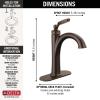 imageDelta Faucet Woodhurst Single Hole Bathroom Faucet Single Handle Bathroom Sink Faucet Black Diamond Seal Technology Drain Assembly Matte Black 532BLMPUDSTVenetian Bronze