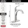 imageDelta Faucet Woodhurst Single Hole Bathroom Faucet Single Handle Bathroom Sink Faucet Black Diamond Seal Technology Drain Assembly Matte Black 532BLMPUDSTChrome