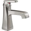 imageDelta Faucet Ashlyn Single Hole Bathroom Faucet Single Handle Bathroom Faucet Black Bathroom Sink Faucet Diamond Seal Technology Drain Assembly Matte Black 564BLMPUDSTStainless