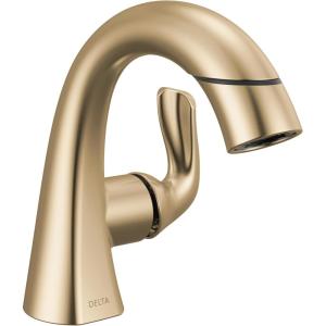 imageDelta Faucet Arvo PullDown Single Hole Bathroom Faucet Gold Bathroom Sink Faucet Bathroom Faucet with Pull Out Sprayer Single Handle Bathroom Faucet Champagne Bronze 115840LFCZPD