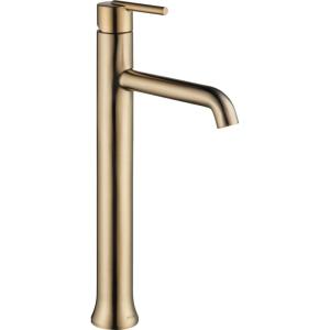 imageDelta Faucet Trinsic Vessel Sink Faucet Matte Black Bathroom Faucet Single Hole Bathroom Faucet Diamond Seal Technology Matte Black 759BLDSTChampagne Bronze