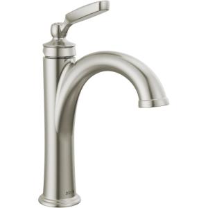 imageDelta Faucet Woodhurst Single Hole Bathroom Faucet Single Handle Bathroom Sink Faucet Black Diamond Seal Technology Drain Assembly Matte Black 532BLMPUDSTStainless