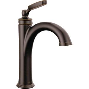 imageDelta Faucet Woodhurst Single Hole Bathroom Faucet Single Handle Bathroom Sink Faucet Black Diamond Seal Technology Drain Assembly Matte Black 532BLMPUDSTVenetian Bronze