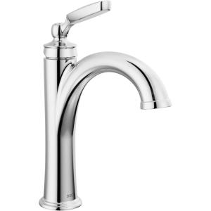 imageDelta Faucet Woodhurst Single Hole Bathroom Faucet Single Handle Bathroom Sink Faucet Black Diamond Seal Technology Drain Assembly Matte Black 532BLMPUDSTChrome