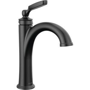 imageDelta Faucet Woodhurst Single Hole Bathroom Faucet Single Handle Bathroom Sink Faucet Black Diamond Seal Technology Drain Assembly Matte Black 532BLMPUDSTMatte Black