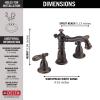 imageDelta Faucet Victorian Widespread Bathroom Faucet 3 Hole Bronze Bathroom Faucet Diamond Seal Technology Metal Drain Assembly Venetian Bronze 3555RBMPUDSTVenetian Bronze