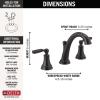 imageDelta Faucet Woodhurst Widespread Bathroom Faucet 3Hole Matte Black Bathroom Sink Faucet 2Handle Bathroom Faucet Bath Faucet Metal PushPop Drain Assembly Matte Black 3532LFBLMPUMatte Black
