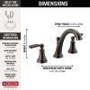 imageDelta Faucet Woodhurst Widespread Bathroom Faucet 3Hole Matte Black Bathroom Sink Faucet 2Handle Bathroom Faucet Bath Faucet Metal PushPop Drain Assembly Matte Black 3532LFBLMPUVenetian Bronze