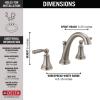 imageDelta Faucet Woodhurst Widespread Bathroom Faucet 3Hole Matte Black Bathroom Sink Faucet 2Handle Bathroom Faucet Bath Faucet Metal PushPop Drain Assembly Matte Black 3532LFBLMPUStainless