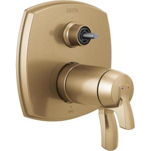 imageDELTA FAUCET T27T967CZ Angular Modern TempAssure 17T Series Valve 6Setting Integrated Shower Trim with Diverter Champagne BronzeChrome