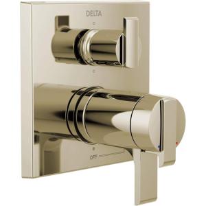 imageDELTA FAUCET T27T967CZ Angular Modern TempAssure 17T Series Valve 6Setting Integrated Shower Trim with Diverter Champagne BronzePolished Nickel