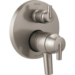 imageDelta Faucet Trinsic 17 Series 3Setting Integrated Diverter Valve Trim Kit Chrome Diverter Valve Trim Kit Shower Trim Kit Chrome T27859 Valve Not IncludedStainless