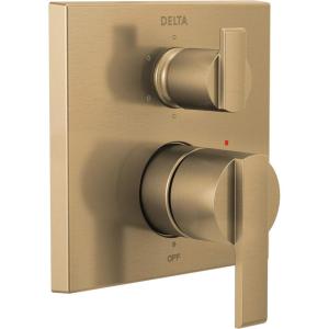 imageDELTA FAUCET T24967CZ Angular Modern Monitor 14 Series Valve 6Setting Integrated Shower Trim with Diverter Champagne BronzChampagne Bronze