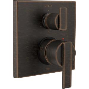 imageDELTA FAUCET T24967CZ Angular Modern Monitor 14 Series Valve 6Setting Integrated Shower Trim with Diverter Champagne BronzVenetian Bronze