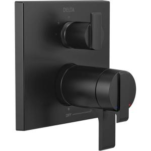 imageDELTA FAUCET T27T867BL Angular Modern TempAssure 17T Series Valve 3Setting Integrated Shower Trim with Diverter Matte Black