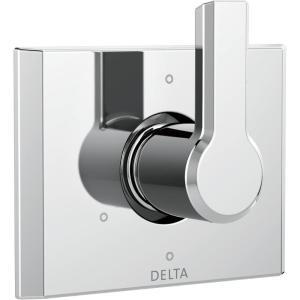 imageDelta Faucet T11999BL Pivotal 6Setting 3Port Diverter Trim Matte BlackLumicoat Chrome