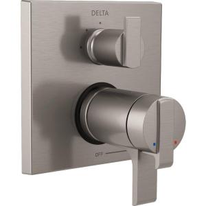 imageDelta Faucet T27T867SS Stainless Ara Angular Modern TempAssure 17T Series Valve Trim with 3Setting Integrated Diverter