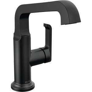 imageDelta Faucet Tetra Brushed Nickel Single Hole Bathroom Faucet Brushed Nickel Single Handle Bathroom Faucet Bathroom Sink Faucet Diamond Seal Metal Drain Lumicoat Stainless 689SSPRDSTMatte Black