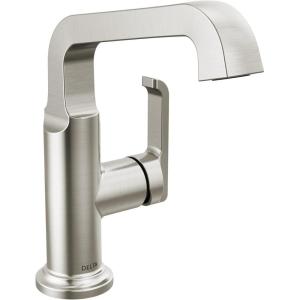 imageDelta Faucet Tetra Brushed Nickel Single Hole Bathroom Faucet Brushed Nickel Single Handle Bathroom Faucet Bathroom Sink Faucet Diamond Seal Metal Drain Lumicoat Stainless 689SSPRDSTLumicoat Stainless