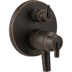 imageDelta Faucet Trinsic 17 Series 6Setting Integrated Diverter Valve Trim Kit Chrome Diverter Valve Trim Kit Shower Trim Kit Chrome T27959 Valve Not IncludedVenetian Bronze
