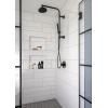 imageDelta Faucet Emerge Matte Black Shower Column Including Rain Shower Head Handheld Shower Shower Handle and Shower Valve Shower System Rainfall Shower Head Matte Black 58810BL Valve IncludedMatte Black