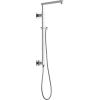 imageDelta Faucet Emerge Matte Black Shower Column Including Rain Shower Head Handheld Shower Shower Handle and Shower Valve Shower System Rainfall Shower Head Matte Black 58420BL Valve IncludedChrome