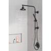 imageDelta Faucet Emerge Matte Black Shower Column Including Rain Shower Head Handheld Shower Shower Handle and Shower Valve Shower System Rainfall Shower Head Matte Black 58810BL Valve IncludedMatte Black