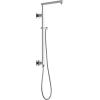imageDelta Faucet Emerge Matte Black Shower Column Including Rain Shower Head Handheld Shower Shower Handle and Shower Valve Shower System Rainfall Shower Head Matte Black 58420BL Valve IncludedChrome