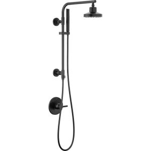 imageDelta Faucet Emerge Matte Black Shower Column Including Rain Shower Head Handheld Shower Shower Handle and Shower Valve Shower System Rainfall Shower Head Matte Black 58810BL Valve IncludedMatte Black